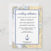 Dusty Blue Traditional Nautical Event / Weddenscha Kaart (Voorkant)