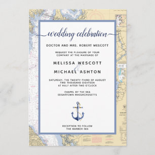 Dusty Blue Traditional Nautical Event / Weddenscha Kaart