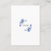 Dusty Blue Transparant Bloemen Bruiloft Dank u Plaatskaartje (Achterkant)