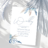 Dusty Blue Trendy Modern All Seasons Wedding Kaart