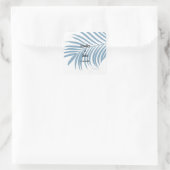 Dusty Blue Tropical Palm Tree Leaf Cute Wedding Vierkante Sticker (Tas)