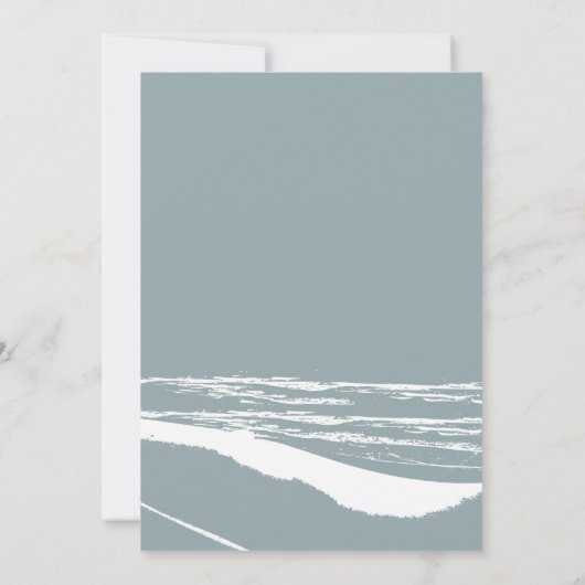 Dusty Blue Tropical Palm Tree Wedding Invitations Kaart (Achterkant)