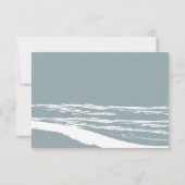 Dusty Blue Tropical Palm Tree Wedding RSVP Kaartje (Achterkant)
