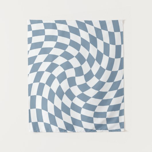 Dusty Blue Trouwcollectie Geruit  Wandkleed (Voorkant)