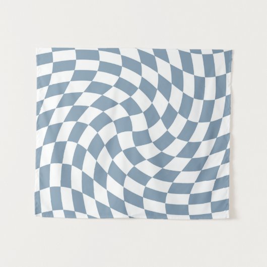 Dusty Blue Trouwcollectie Geruit  Wandkleed (Voorkant (horizontaal))