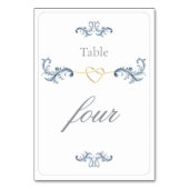 Dusty Blue Trouwtafel Nummer Kaart (Achterkant)