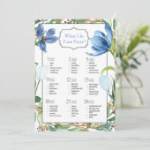 Dusty Blue Tulip Painted Peony Vrijgezellenfeest G Kaart (Staand voorkant)