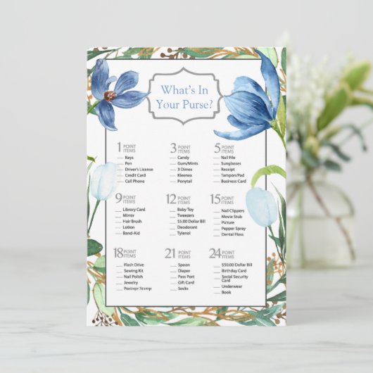 Dusty Blue Tulip Painted Peony Vrijgezellenfeest G Kaart (Staand voorkant)