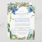 Dusty Blue Tulip Peony Bridal Shower Kaart (Voorkant / Achterkant)