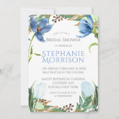 Dusty Blue Tulip Peony Bridal Shower Kaart (Voorkant)