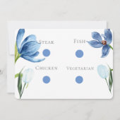Dusty Blue Tulip Waterverf Peony Wedding RSVP Kaart (Achterkant)