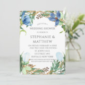 Dusty Blue Tulip Waterverf Peony Wedding Shower Kaart (Staand voorkant)