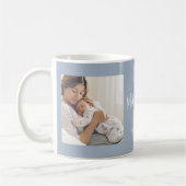 Dusty Blue | Twee fotoscript Happy Moederdag Koffiemok (Links)