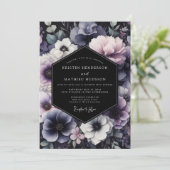 Dusty Blue Twilight Bloom Wedding Kaart (Staand voorkant)