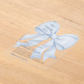 Dusty Blue Tying Knot Vrijgezellenfeest Acryl Uitnodigingen (Laagn)