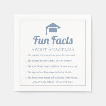 Dusty blue typografie Fun Facts graducap