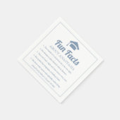 Dusty blue typografie Fun Facts graducap Servet (Hoek)