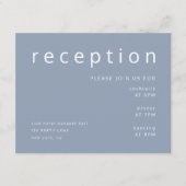 Dusty Blue Typography Elegant Wedding Reception Informatiekaartje (Voorkant)