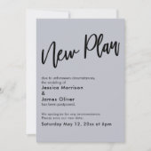 Dusty Blue Uitgesteld Bruiloft Nieuw Plan Update K Kaart (Voorkant)