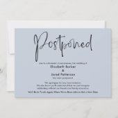 Dusty Blue Uitgestelde bruiloft Aankondiging Kaart (Voorkant)