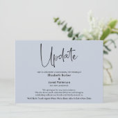 Dusty Blue Uitgestelde bruiloft Update Kaart (Staand voorkant)