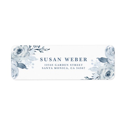 Dusty Blue-uitnodiginglabel Etiket (Voorkant)