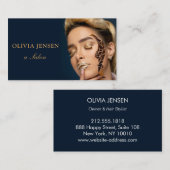 Dusty Blue Uw foto Showcase Haar Stylist Visitekaartje (Voorkant / Achterkant)