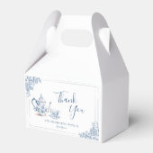 Dusty Blue Victoriaans Garden Afternoon Tea Bedankdoosjes (Achterkant)