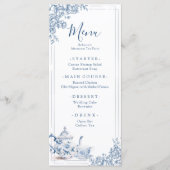 Dusty Blue Victoriaans Garden Afternoon Tea Menu (Voorkant)