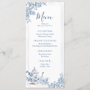 Dusty Blue Victoriaans Garden Afternoon Tea Menu