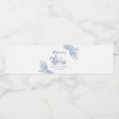 Dusty Blue Victoriaans Garden Afternoon Tea Waterfles Etiket (Enkel label)