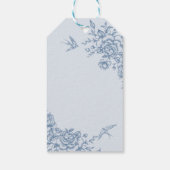 Dusty Blue Victoriaans Garden Bridal Tea Dank u Cadeaulabel (Achterkant)