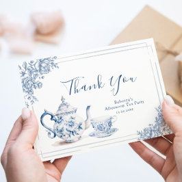 Dusty Blue Victoriaans Garden Vrijgezellenfeest Te Bedankkaart