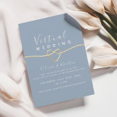 Dusty Blue Virtual Wedding Kaart