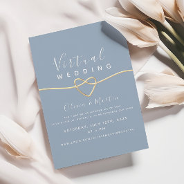 Dusty Blue Virtual Wedding Kaart