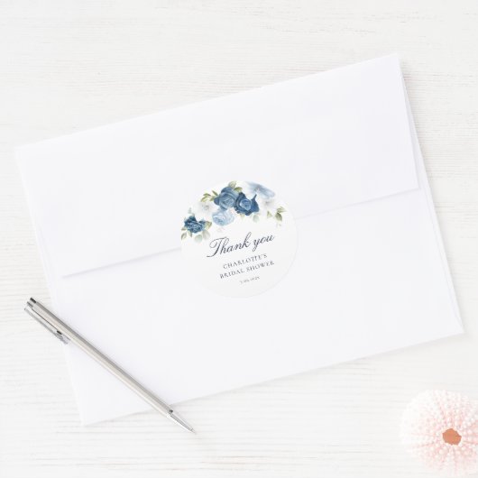 Dusty Blue voordat ik Floral Vrijgezellenfeest doe Ronde Sticker (Envelop)