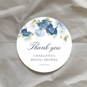 Dusty Blue voordat ik Floral Vrijgezellenfeest doe Ronde Sticker