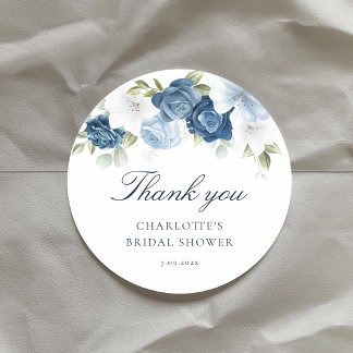 Dusty Blue voordat ik Floral Vrijgezellenfeest doe Ronde Sticker
