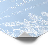 Dusty Blue Vrijgezellenfeest Advies en Wensen Sign Poster (Hoek)