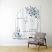 Dusty Blue Vrijgezellenfeest Arch foto achtergrond Wandkleed (In situ)