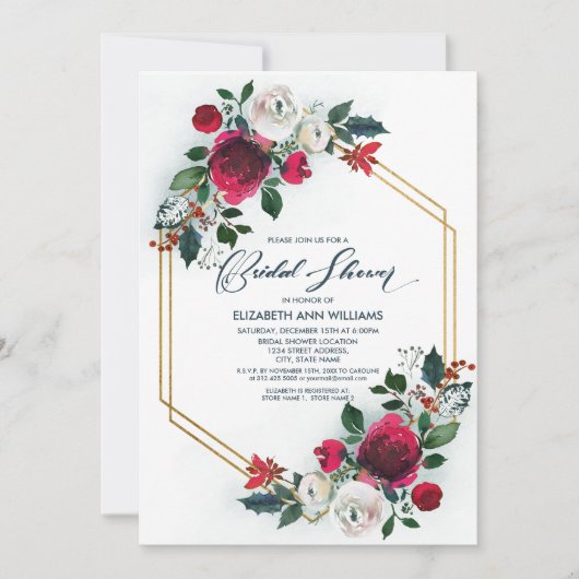 Dusty Blue | Vrijgezellenfeest Burgundy Red Bloom Kaart (Voorkant)