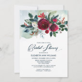 Dusty Blue | Vrijgezellenfeest Burgundy Red Bloom Kaart (Voorkant)