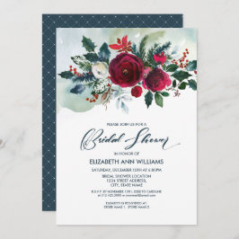 Dusty Blue | Vrijgezellenfeest Burgundy Red Bloom Kaart