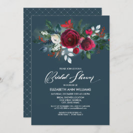 Dusty Blue | Vrijgezellenfeest Burgundy Red Bloom Kaart