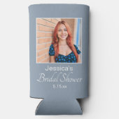 Dusty Blue Vrijgezellenfeest Foto Seltzer Blikjeskoeler (Achterkant)