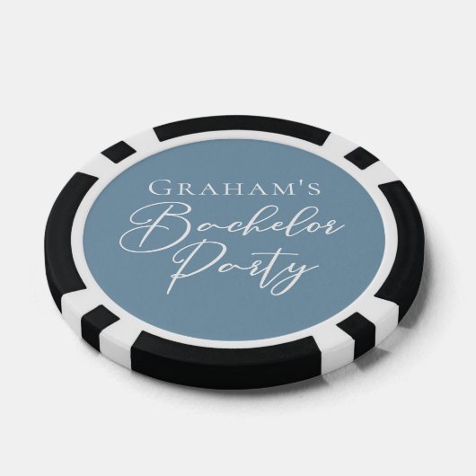 Dusty Blue vrijgezellenfeest gepersonaliseerd Poker Chips (Enkel)