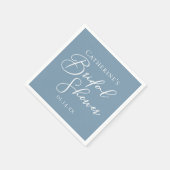 Dusty Blue Vrijgezellenfeest Gepersonaliseerd Wit  Servet (Hoek)