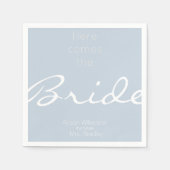 Dusty Blue Vrijgezellenfeest Here Comes The Bride Servet (Voorkant)