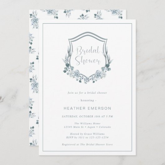 Dusty Blue Vrijgezellenfeest Kaart (Voorkant / Achterkant)