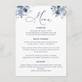 Dusty Blue Vrijgezellenfeest Menu (Voorkant)